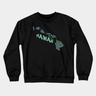 Hawaii State Outline Maze & Labyrinth Crewneck Sweatshirt